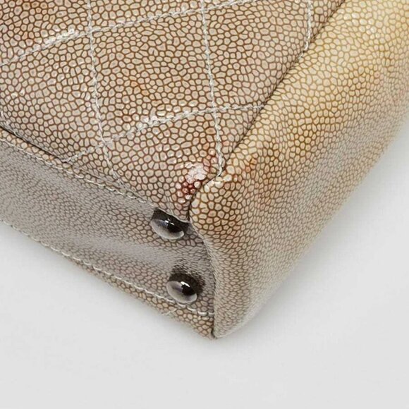 Chanel Beige Quilted Patent Caviar Leather Petite Reissue Shopping Tote Bag - Picture 4 of 12